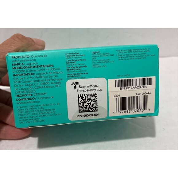 Logitech C270 HD WEBCAM Logitech - 960-001063 Pure and simple HD video calling. - Picture 2 of 4